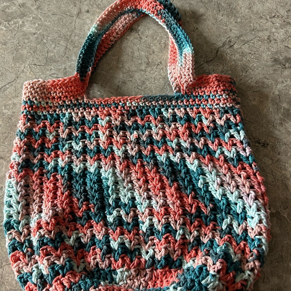 Multicolor Crochet Tote Bag